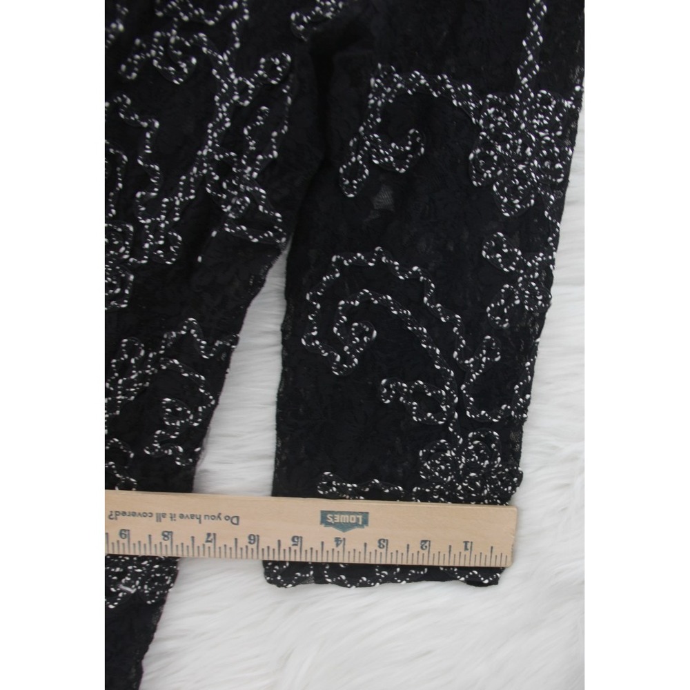 Once Again Open Front Top L Cardigan Embroidery Black Floral Whimsygoth Witchy - Picture 5 of 14